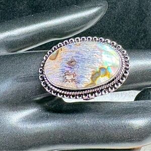 Abalone Shell 925 Silver Handmade Ring US Size 7.5